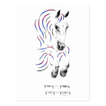 Cavalo colorido da ligação em ponte transportado p cartao postal