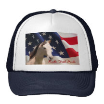 Cavalo com o chapéu da bandeira americana bonés
