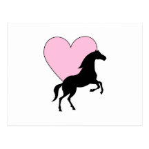 Cavalos e amor cartao postal