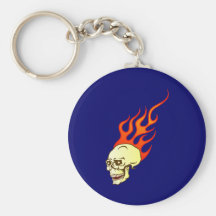 Caveira crânio skull chamas flames chaveiro