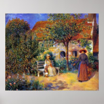 Cena do jardim em Brittany, por Pierre-Auguste Ren Posteres