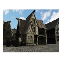 Cena medieval da rua - 3 cartão postal