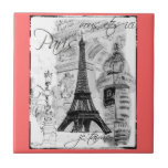 Cena preta & branca de Paris da torre Eiffel da ru Azulejos