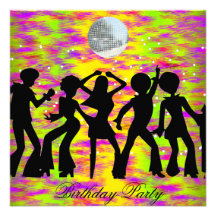 Cerceta do convite de aniversário do disco da danç