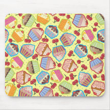 Cerejas Mousepad amarelo dos cupcakes n de Lotsa