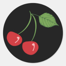 Cerejas retros adesivos em formato redondos