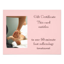 Certificado de presente da massagem do pé convite personalizado