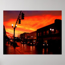 Céu vermelho na noite posters