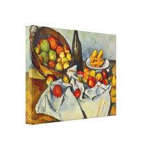 Cezanne a cesta das maçãs impressão de canvas envolvida