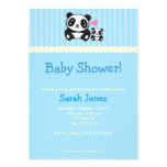 Chá de fraldas da panda - azul convites personalizados