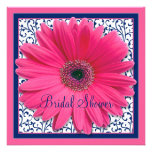 Chá de panela cor-de-rosa da margarida do Gerbera  Convite Personalizados