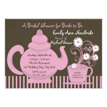 Chá de panela do tea party convites personalizados