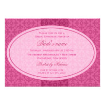 Chá de panela retro cor-de-rosa convite personalizados