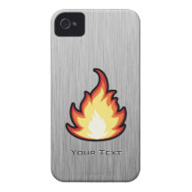 Chama do fogo; Metal-olhar Capa De iPhone 4 Case-Mate