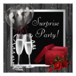 Champagne Sparkles partido de surpresa branco pret Convites Personalizados