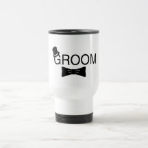 Chapéu alto Bowtie do noivo Canecas