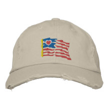 Chapéu bordado bandeira do coração dos EUA Bonés Bordados