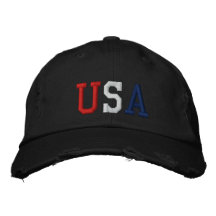Chapéu branco e azul vermelho bordado dos esportes bone bordado