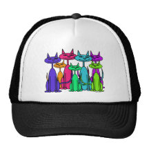Chapéu colorido dos gatos boné