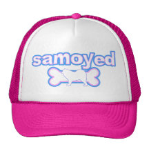 Chapéu cor-de-rosa & azul do Samoyed Bonés