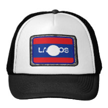 Chapéu da malha do camionista da bandeira de Laos Boné