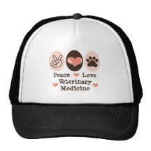 Chapéu da medicina veterinária do amor da paz bones