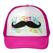 Chapéu do camionista do bigode do rosa quente bones