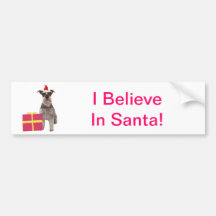 Chapéu do papai noel do Schnauzer Adesivos