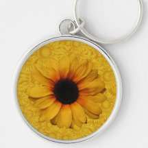 Chaveiro amarelo bonito dos girassóis