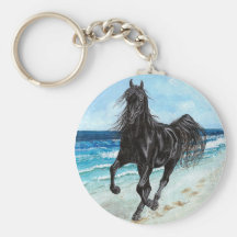 Chaveiro árabe do cavalo do garanhão preto