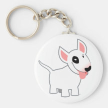 Chaveiro bonito de bull terrier dos desenhos anima