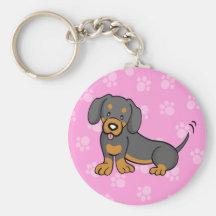 Chaveiro bonito do Dachshund do cão dos desenhos a