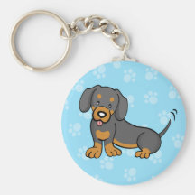 Chaveiro bonito do Dachshund do cão dos desenhos a