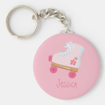 Chaveiro cor-de-rosa de Rollerskates