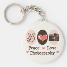 Chaveiro da câmera da fotografia do amor da paz