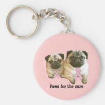 Chaveiro do cancro da mama do Pug