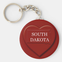 Chaveiro do mapa do coração de South Dakota