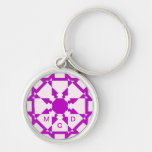 Chaveiro geométrico magenta do monograma