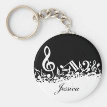 Chaveiro misturado personalizado das notas musicai