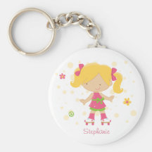 Chaveiro personalizado do patinador do rolo menina
