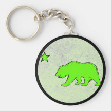 Chaveiro verde de néon do urso da bandeira de Cali