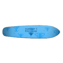 Chefe do número 1 no azul skate