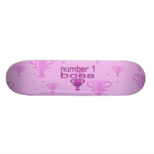 Chefe do número 1 no rosa skate