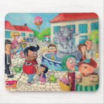 Cheio velho da praça da cidade dos doces mouse pads