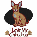 Chihuahua do amor jaqueta de moleton bordada com capuz 
