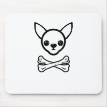 Chihuahua e ossos (editáveis) mousepads