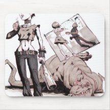 chiques contra dinos contra zombis Mousepad