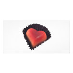 Chocolate dado forma coração cartões com foto