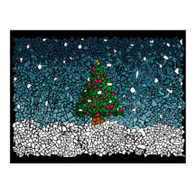 Christmas mosaic tarjetas postales