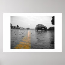 Chuva com um toque da cor poster